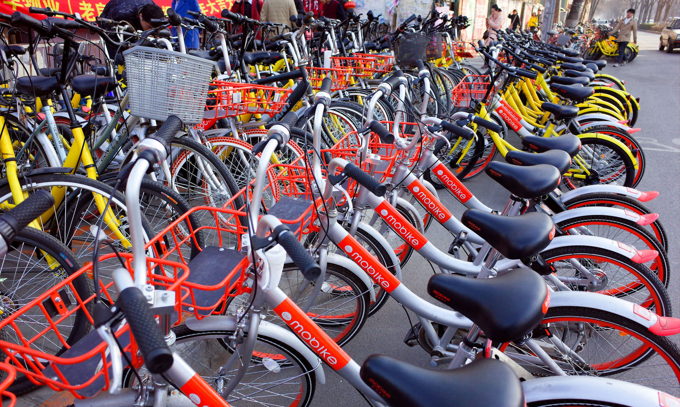 ofo und mobike in Peking im Februar 2017