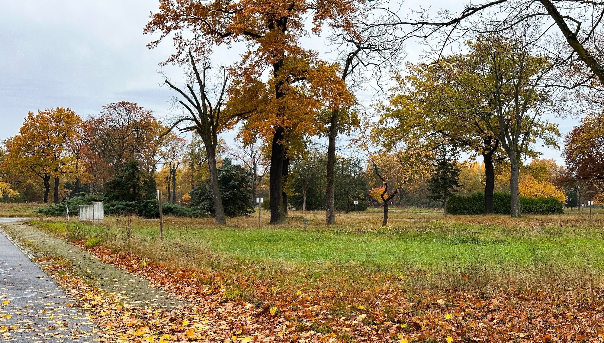 Ein Blick quer durch das Dorf, und an allen möglichen Stellen stehen diese Schilder. 
